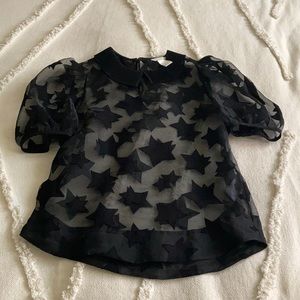 Puff sleeve organza top